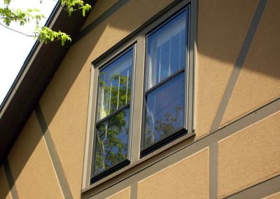This NW Portland home has three new Compact Sash Clip-On Picture Storm windows. The low profile of the clip-on storms doesn't interfere with aesthetics or look out of place on this old historic home. The Compact Sash is only 5/16" thick x 5/8" wide and it can be interchanged with the same sized screens in the Spring to help vent the home